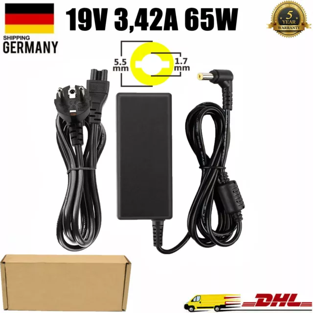 19V 3,42A 65W Netzteil Ladegerät Ladekabel für Acer Aspire Notebook Laptop