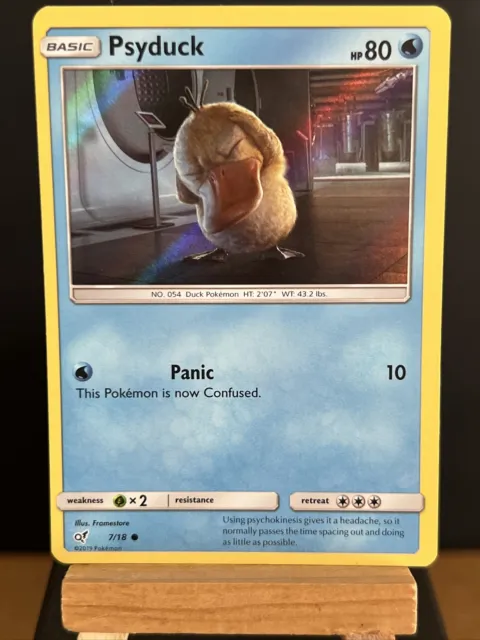Pokemon Card Psyduck 7/18 Detective Pikachu Rare Holo Near Mint