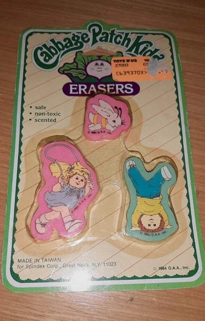 Cabbage Patch Kid Gommine Anni 80 Sigillate Vintage erasers