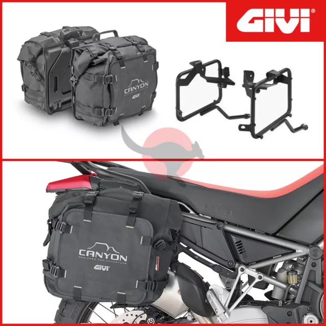 Borse Laterali + Telai [Givi] Grt720 Canyon 25 L. - Aprilia Tuareg 660 2021-2022