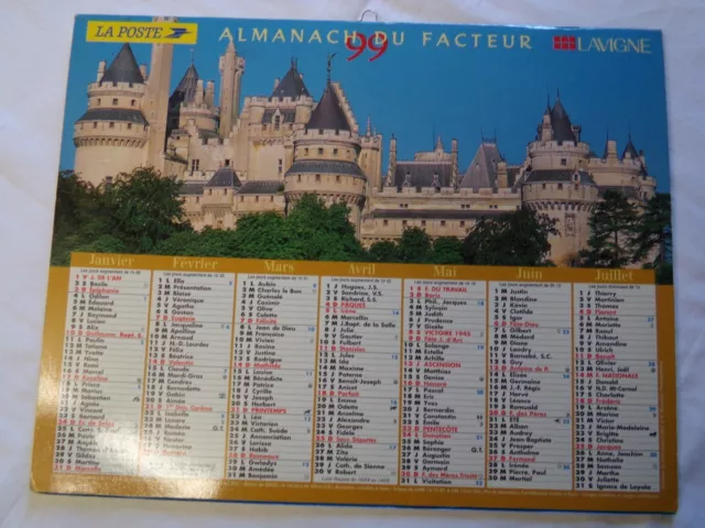 1999 ALMANACH CALENDRIER LA POSTE FRANCE Idée cadeau année naissance /Collection