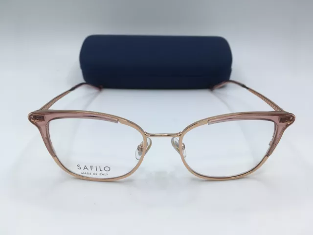 Safilo Trama 2 Women's Pink Frame Demo Lens Cat Eye Eyeglasses 51MM