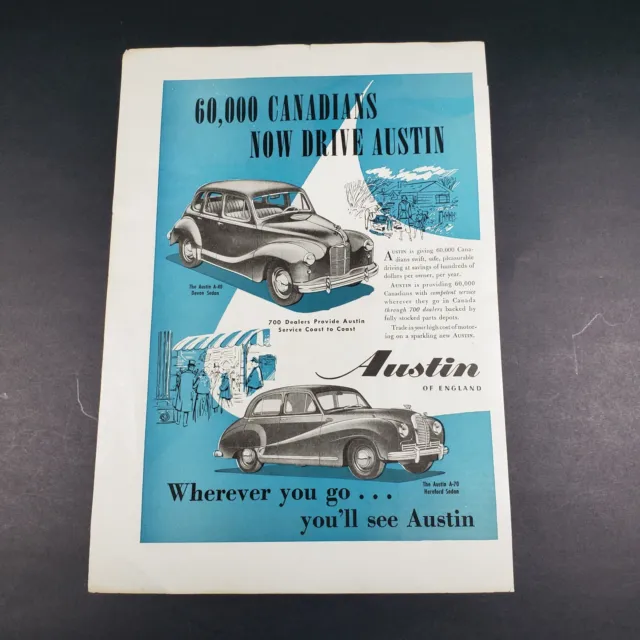 1952 Print Ad British Austin Sedan Automobile Devon Hereford AD1-6