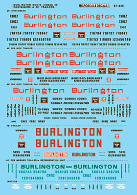 Chicago Burlington & Quincy Containers ´50 Burlington Microscale 87836 Decalcomania H0 