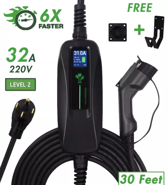 32 Amp Level 2 EV Electric Car Charger NEMA 14-50 J1772 FAST