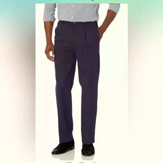 HAGGAR MEN'S WORK to Weekend Classic pleated trousers Stretch,no iron ...