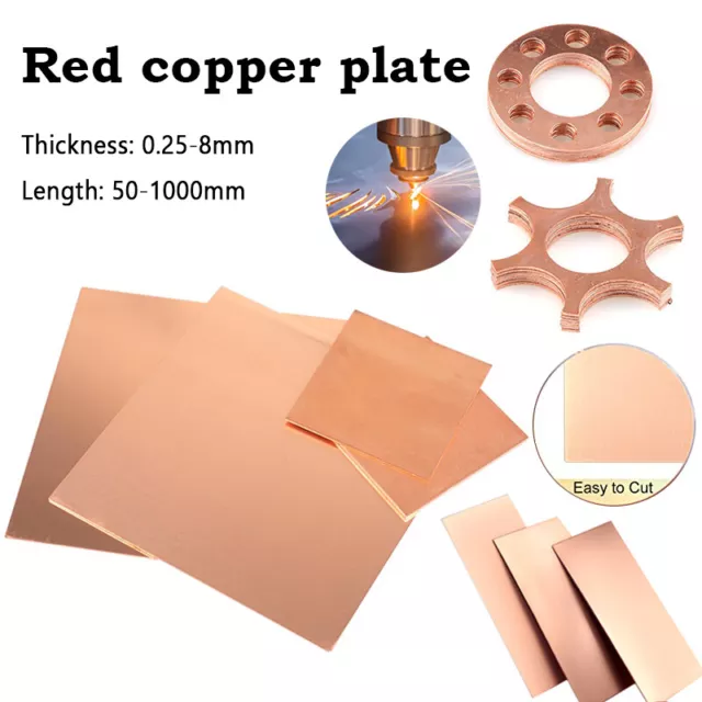 1pcs 99.9% Pure Coppers Coppers plate Red coppers sheet  Cu Metal Sheet 0.25-8mm