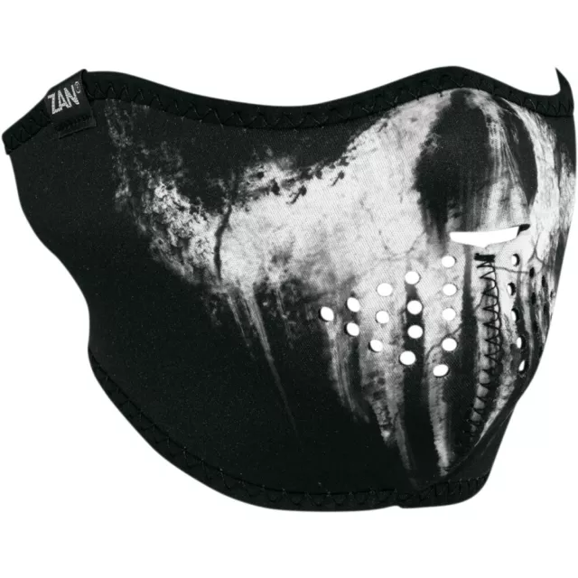 Zan Headgear Neoprene Half Face Mask (Skull Ghost - Black / White)