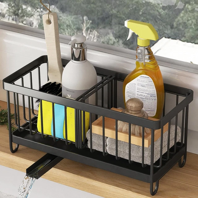 Ulalaza 3 Pcs Évier Selle Caddy Organisateur Éponge Cuisine - Porte-Savon Suspendu