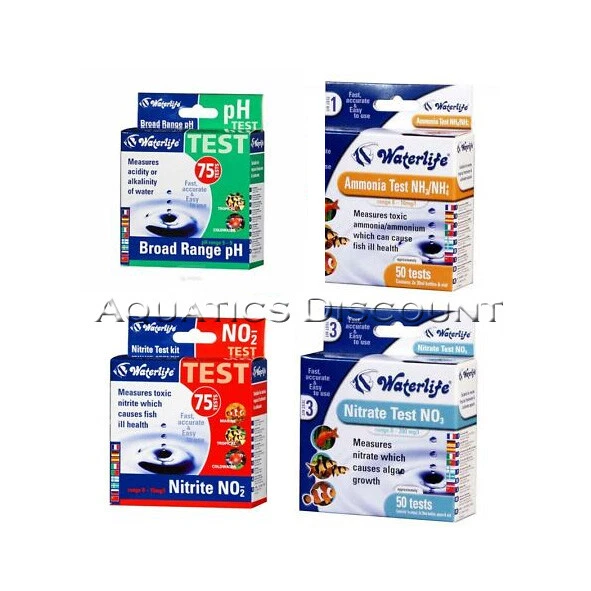 WATERLIFE AMMONIA BROAD PH NItrite Nitrate Test Kit Tests Aquarium Fish 