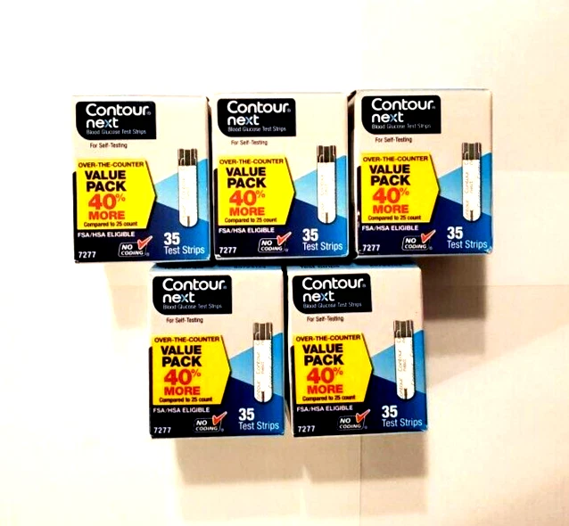 Nueva tira reactiva para diabéticos de glucosa al por menor Contour Next 175 quilates con vencimiento 06/24 y 05/24