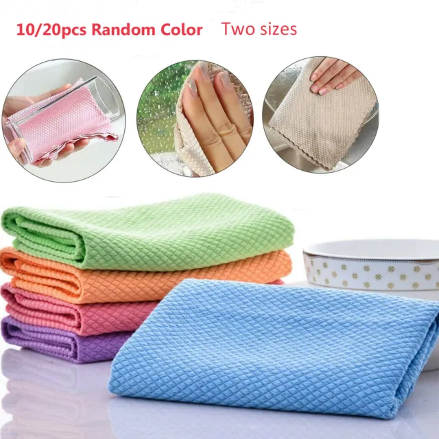 10/20PCS NanoScale Streak-Free Miracle Cleaning Cloths Reusable Easy Clean Rag