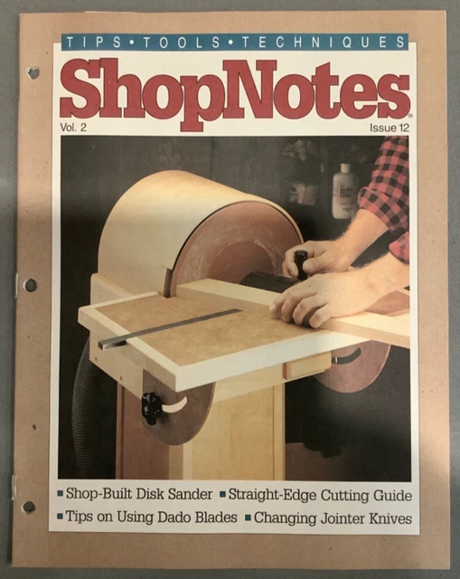 ShopNotes Vol 2 Issue 12 Shop Built Disc Sander Jointer Knives Dado Blades Guide