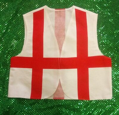 Inghilterra Bandiera St Georges Giorno Gilet Costume Bambini aprox età 6-8