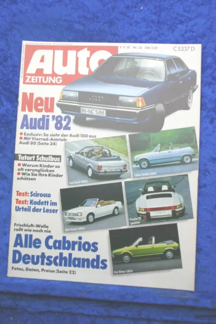 Auto Zeitung 24/81 VW Scirocco Zender Z40 turbo Mazda 323 Peugeot 104 ZS Cabrios