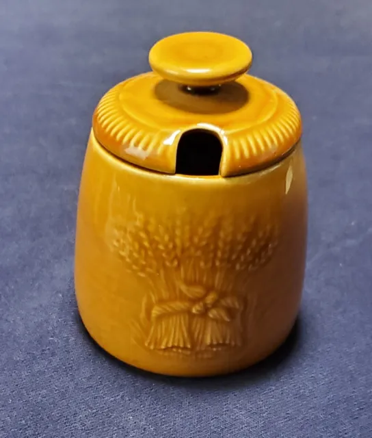 Vintage Franciscan Harvest Wheat Golden Brown Honey Pot Jelly Jam with Lid