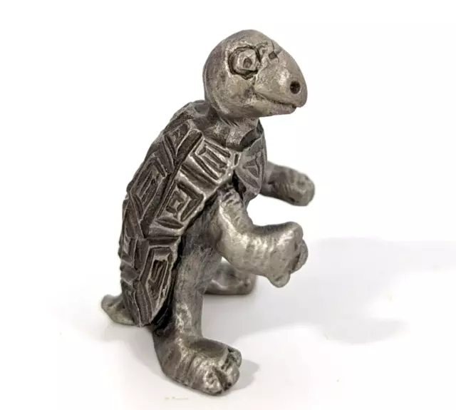 Vintage 1982 Hudson Pewter Turtle #2523 Standing Miniature Figurine Noahs Ark 1"