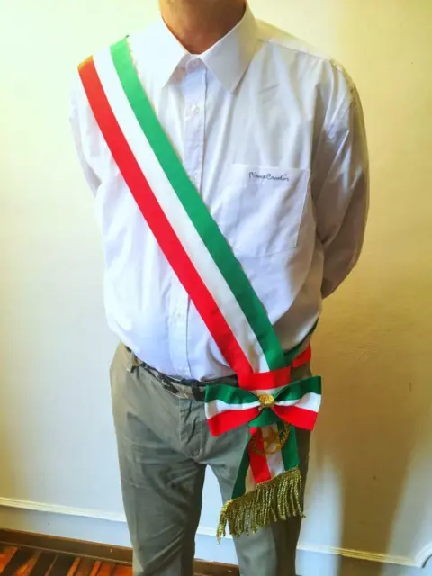 FASCIA SINDACO TRICOLORE italia con fiocco in tessuto Lavabile ,Made in  Italy EUR 17,90 - PicClick IT