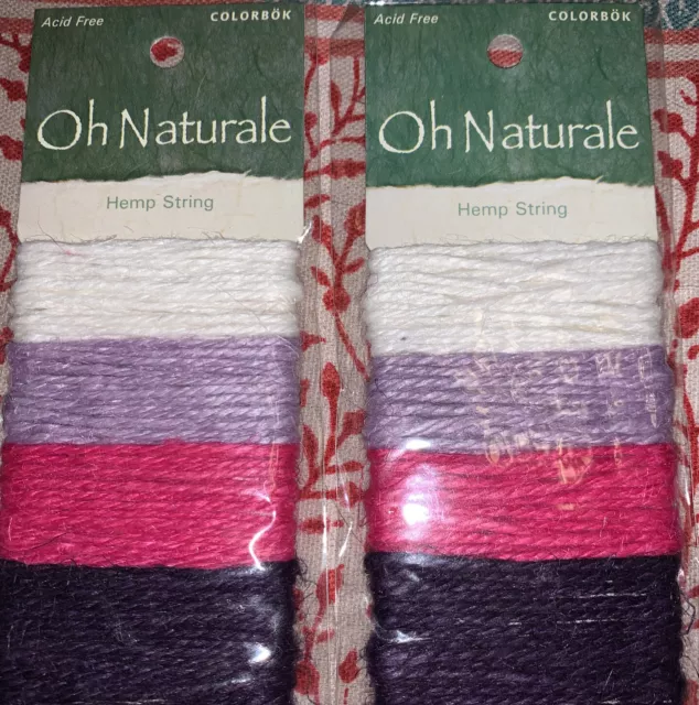 2 piezas Colorbok Oh Natural Cuerda de Cáñamo Libre de Ácido Blanco Púrpura Rosa 2 Ardas/Color