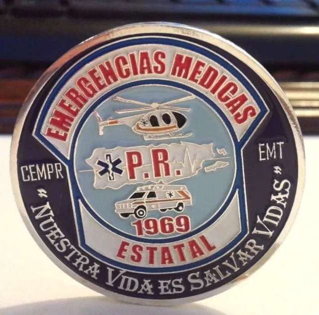 Medalla EMERGENCIAS MEDICAS PUERTO RICO Paramedic EMS challenge coin Token Ficha