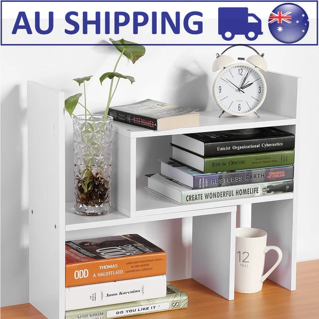 DIY Wood Shelf Desktop Storage Rack Office Table Desk Unit Organizer Bookshelf