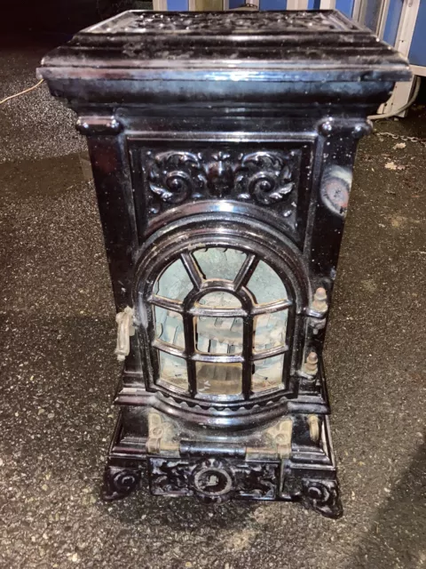 Antique Wood Stove Coal DEVILLE PAILLIETT French Black Ornate Small Parlor Old￼