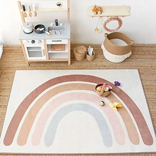 The Happy Hippo Baby Nursery Rug Decor, Safe, Stylish, and Washable Tummy Time x