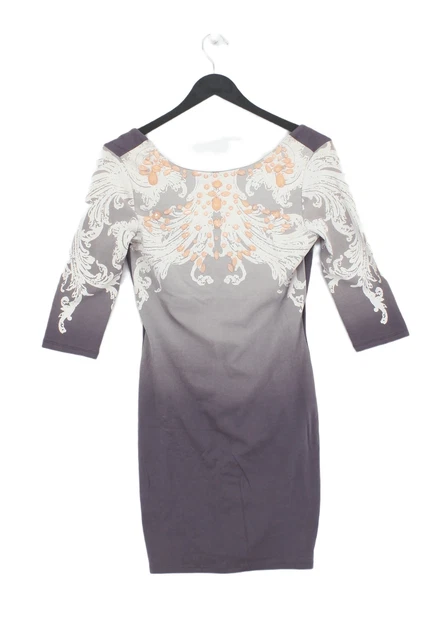 Mini abito donna River Island UK 10 grigio 100% cotone