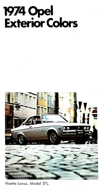 1974 Opel Manta Exterior Colors, Trims & Standard Features Brochure