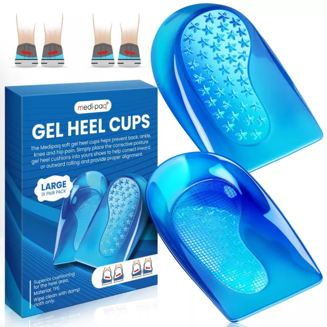 Gel Heel Inserts Shoe Pads Insoles Support Plantar Fasciitis Foot Pain Relief UK