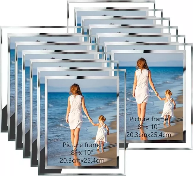 Hoikwo Bulk 8x10 Picture Frames, 12 Packs Silver Photo Frames 8 by 10