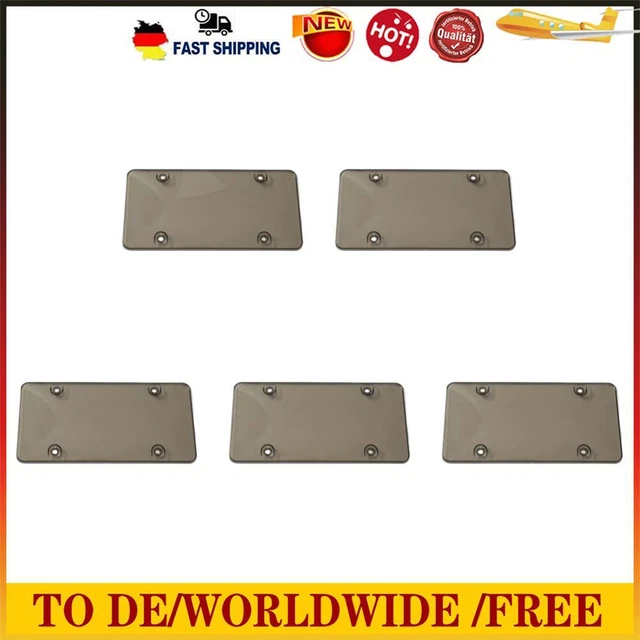 License Plate Cover Flat Number Plate Holder Universal Auto Parts (Black)