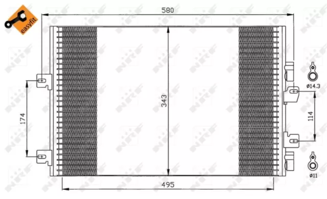 Kondensator Klimaanlage EASY FIT NRF 35543 für KC0 NISSAN SOLENZA FC0 RENAULT