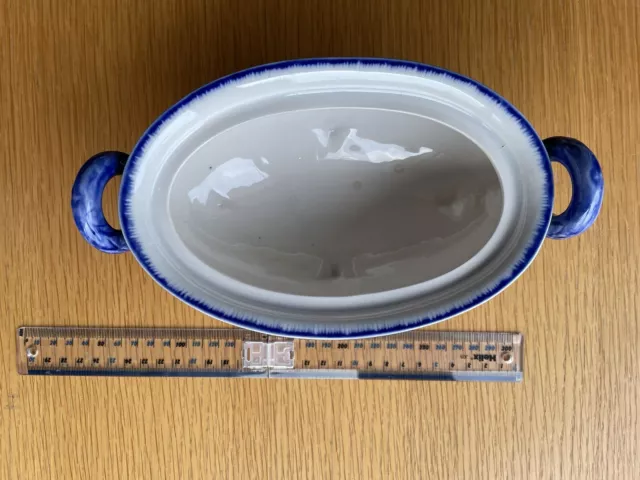 Vintage Blakeney Staffordshire Blue & White Ironstone Oval Tureen Dish (no Lid) 3