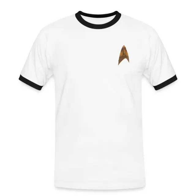 Star Trek Delta Abzeichen Uniform Goldmuster Männer Kontrast T-Shirt