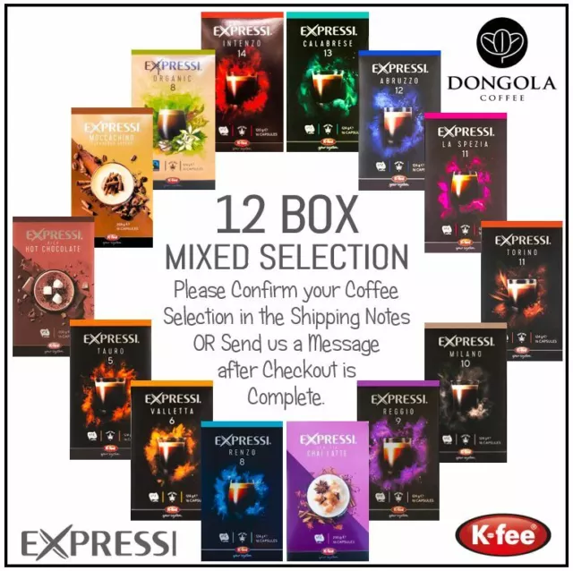 12 BOX MIXED SELECTION ALDI K-FEE EXPRESSI Coffee Capsules Pods Espresso Machine