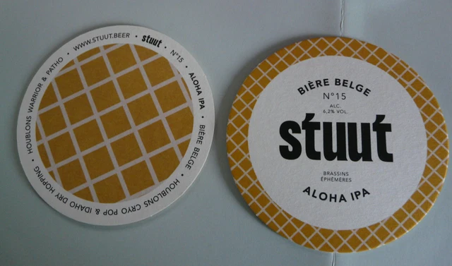 Lot de 2 sous bock bière Belge Stuut brasserie Caulier NOUVEAU