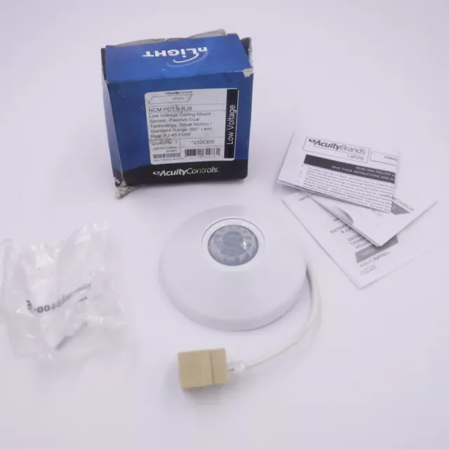 Acuity Controls Low Voltage Ceiling Mount Sensor White NCM PDT 9 AR RJB 230 CEV