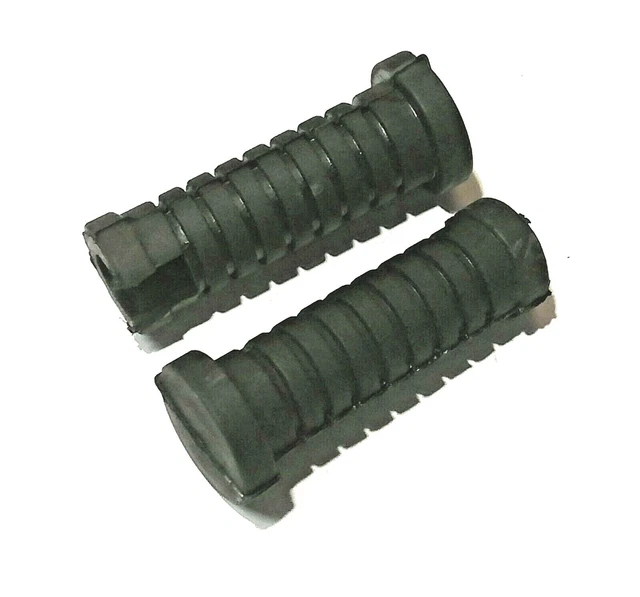 Pair Of Footrest Rubbers For MZ ETZ & TS Motorcycles - Easy Install, Black