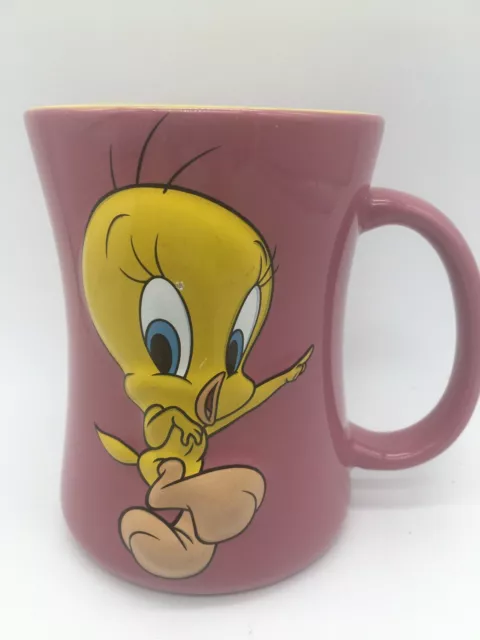 Looney Tunes 3D Tweety Bird Mauve Coffee Mug Cup Xpres 2005 5”