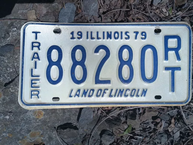 Illinois trailer License Plate 1979 88280 RT