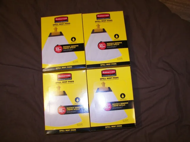 Rubbermaid Biohazard Spill Mop Pads - 4 Boxes - 40 Pads