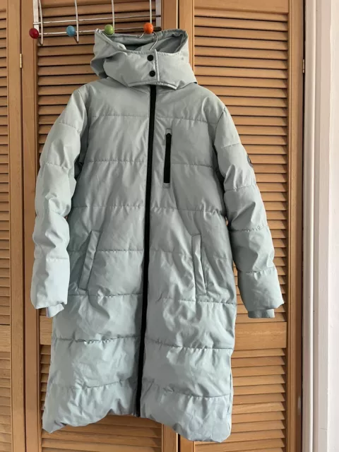 Next Girls Coat Age 11 Large Fit Oil Cloth Material Well Padded Winter Coat