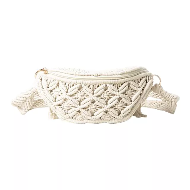 Crochet Tote Crossbody Bag Handwoven Cotton Shoulder Bag, Crochet Tassel