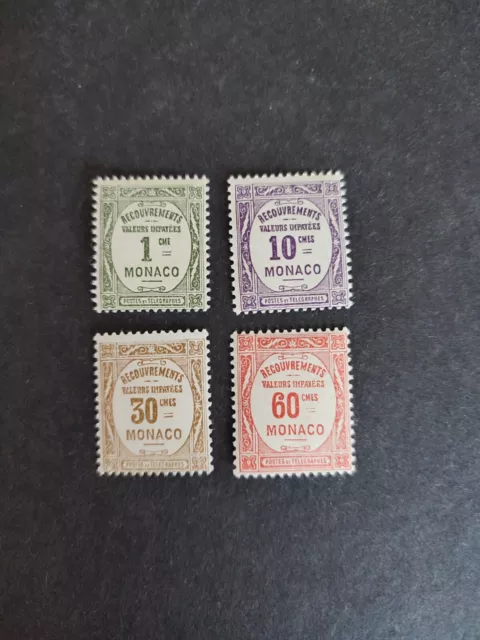 ***Timbres De Monaco***   Taxe   N° 13 / 16**  Neufs Sans Charniere