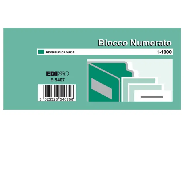 Blocchi numerati (1/1000) - 5 colori assortiti - 6 x 13 cm - Edipro
