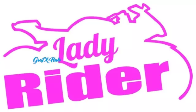 LADY RIDER Cut Vinyl Decal Sticker Motorcycle Motorbike SPORTSBIKE