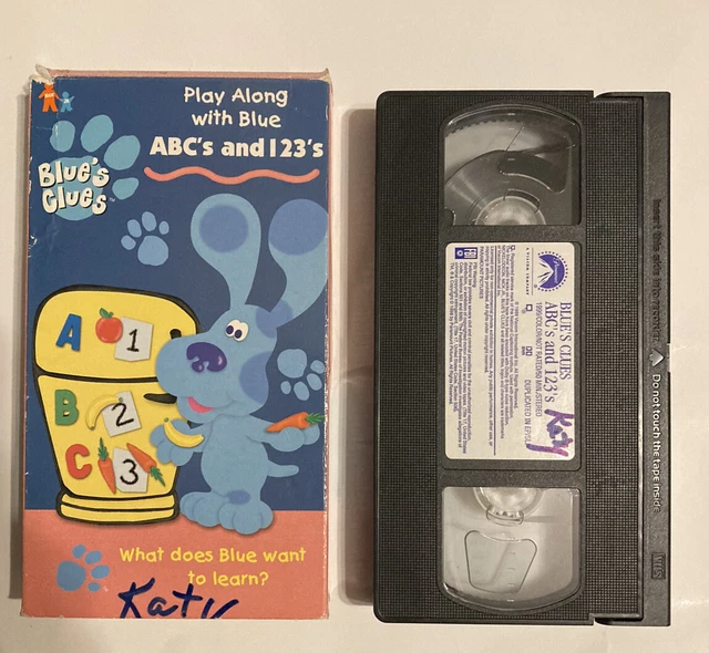 BLUE'S CLUES Play Along with Blue ABC's and 123's VHS Video Tape 1999 Nick Jr.