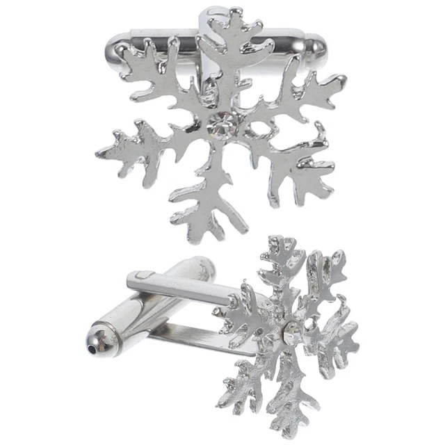Copper Metal Premium Snowflake Design Cufflinks Favor Gift Suit