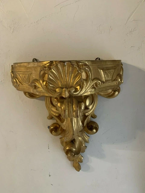 Console En Applique Jardinnière En Bois Doré Et Sculpté Du XIXème Siècle